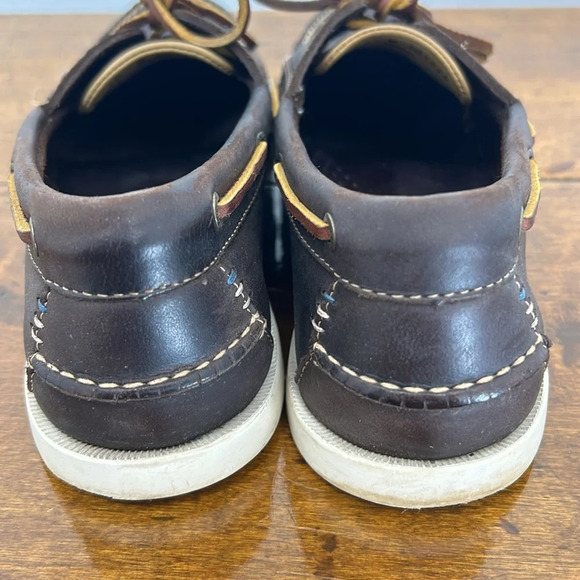 L.L. Bean Men's Brown Boat Shoes Leather Sail Dock Size 10 Outdoor Lake Water - Picture 4 of 15